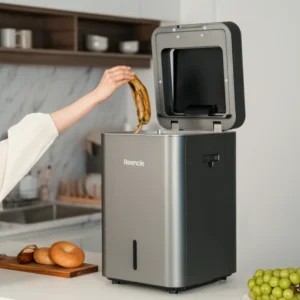 Kuhinjski kompostnik Reencle Gravity – trajnostna rešitev za odpadke hrane, ki proizvaja kompost