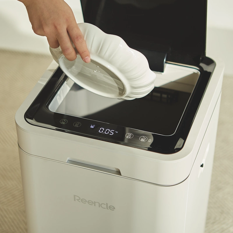 Bež Reencle Gravity Composter - pripomoček za živilske odpadke in kompost s tehtnico in števcem