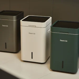 Sivi domači kompostnik Reencle Gravity za domače kompostiranje brez rjavih vrečk